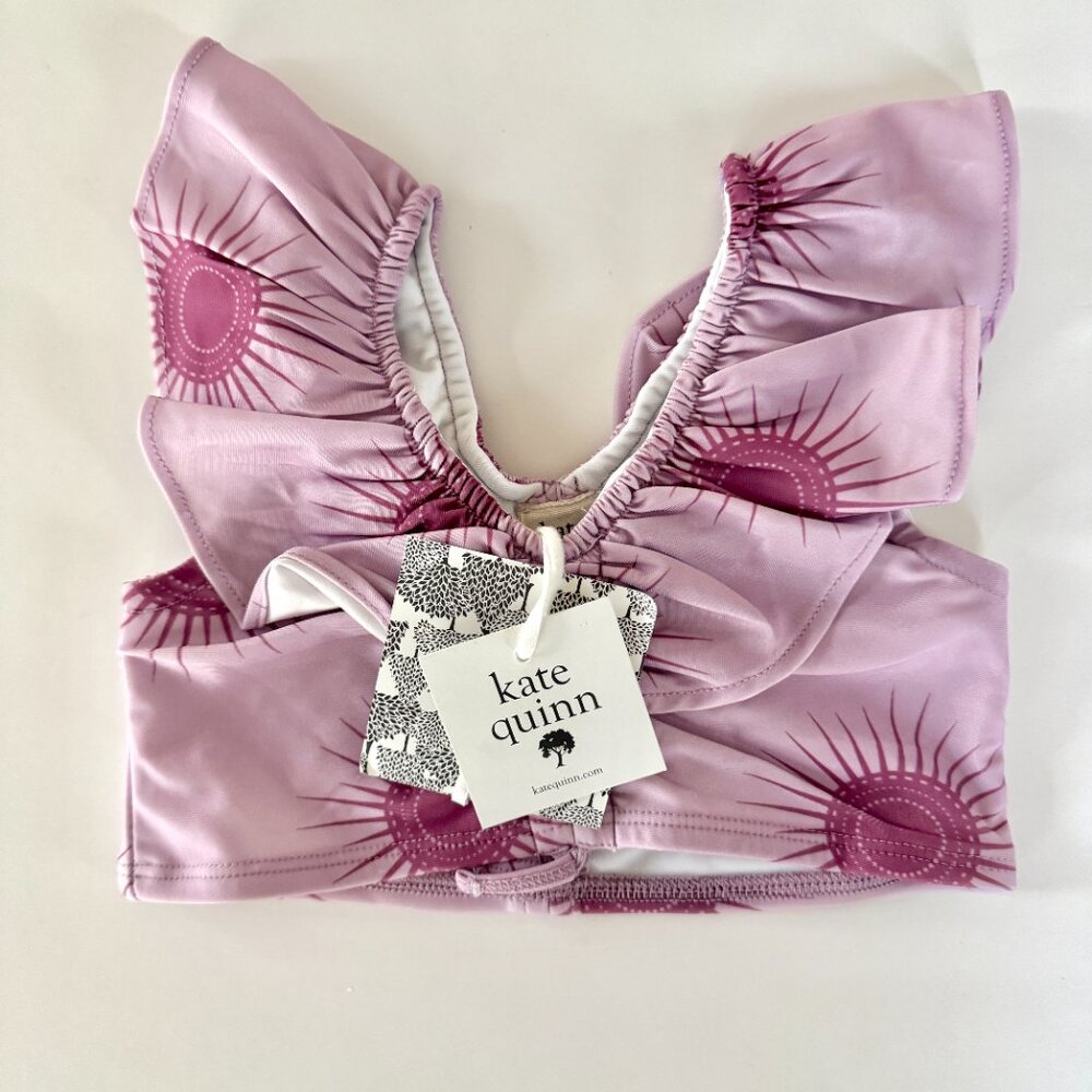 Kate Quinn Swim Set | Sun Print Top + Neutral Bottom | NWT + GUC | 2T - Picture 2 of 6